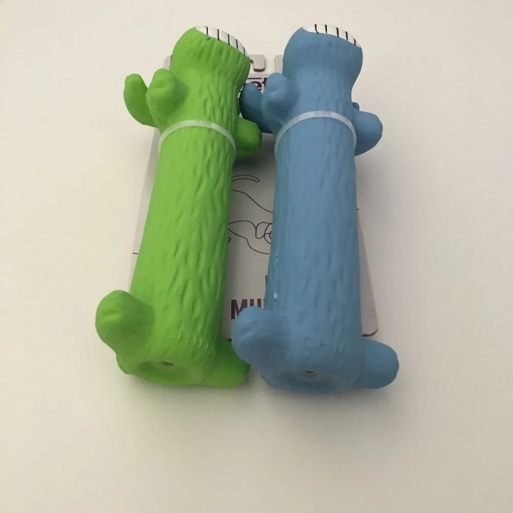 Dog Toy 2 Latex Squeakers Blue and Green 6” Fetch Toss Play NEW | Multipet